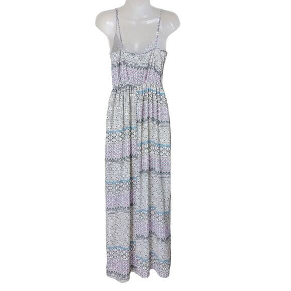 RUNWAY STORY Women's S Geometric Boho Sun Beachwear Maxi Dress, Spaghetti Straps - Picture 3 of 6